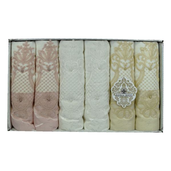 Luxurious Textured Motif Design Soft &amp; Absorbent Hand Towel Set 11