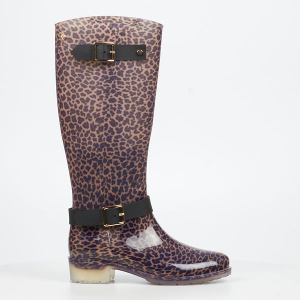 Via Beach Cloudy 1 Leopard Women PVC Long Boots