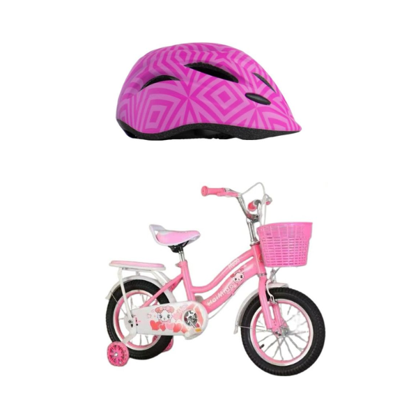 Kids Bicycle Training Wheels Bike 18" With Helmet