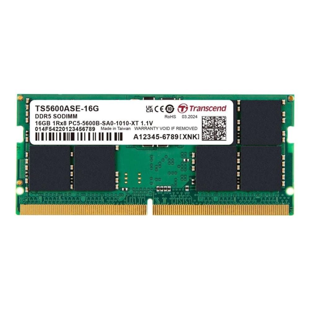 Transcend 16GB DDR5 5600MHz Laptop RAM - TS5600ASE-16G 2x8GB SO