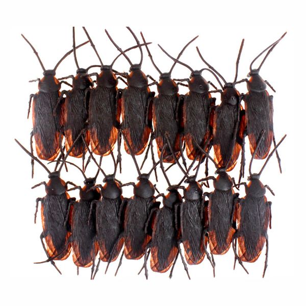50Pcs Realistic Fake Cockroaches Creepy Cock Roach Bugs Prank Rubber Toys