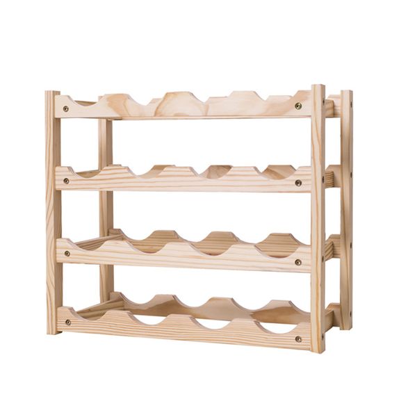 4 Tiers 16 Bottle Wine Holder Rack For Home Kitchen,Bar,Party -Carbon Color