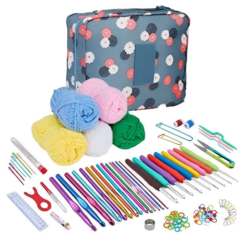 107 Pcs Crochet Hook Set Crochet Knitting Needles Kit Wool Knitting 