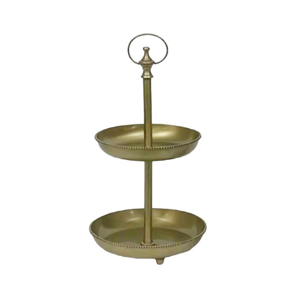 YB Ambiente - Patisserie 2 Tier Beaded Classic Antique Brass