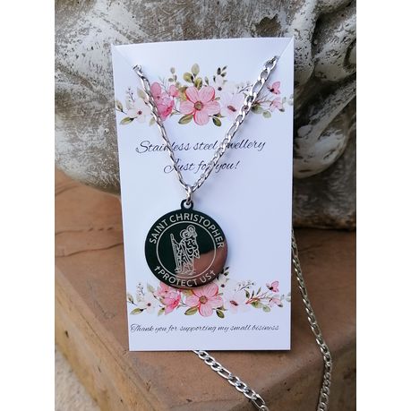 Saint christopher clearance medallion necklace