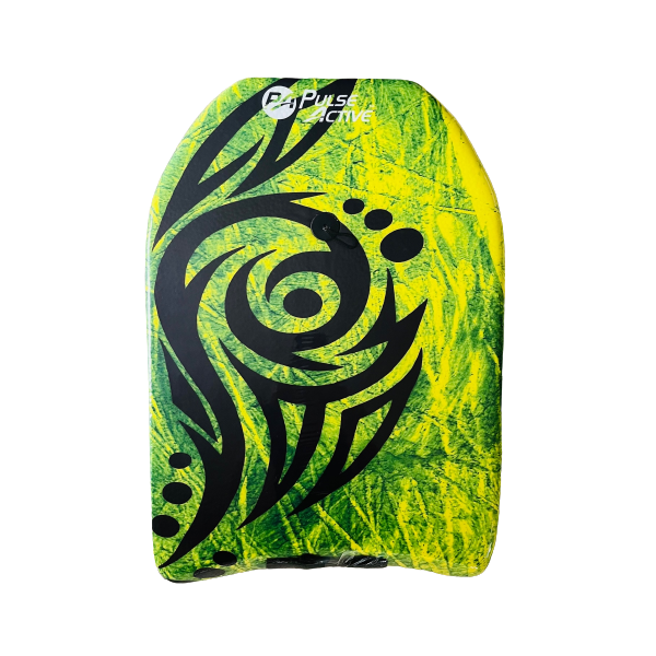 Green &amp; Yellow Tribal Boogie Board (63cmx45cm)