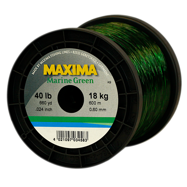 Maxima Nylon Fishing Line, 18KG/40LB 0.60MM, Colour Marine Green, 600M Spool