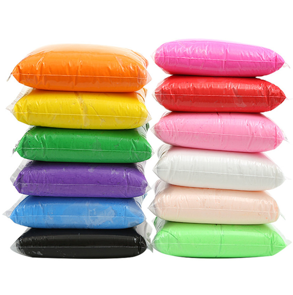 Super Modeling Light Air Kids Art Crafting Clay 12 Colours