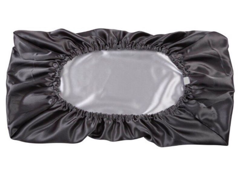 Silk Satin Pillow Bonnet - Reversible - Black / Silver