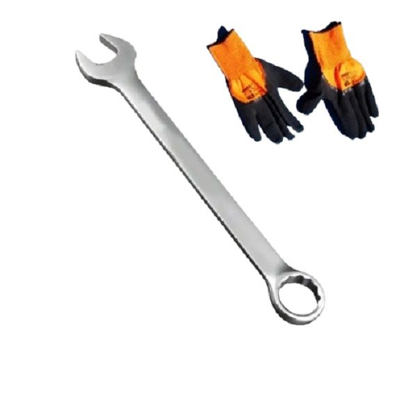 25mm Combination Spanner W/ Latex Coated Safety Rubber Hand Gloves