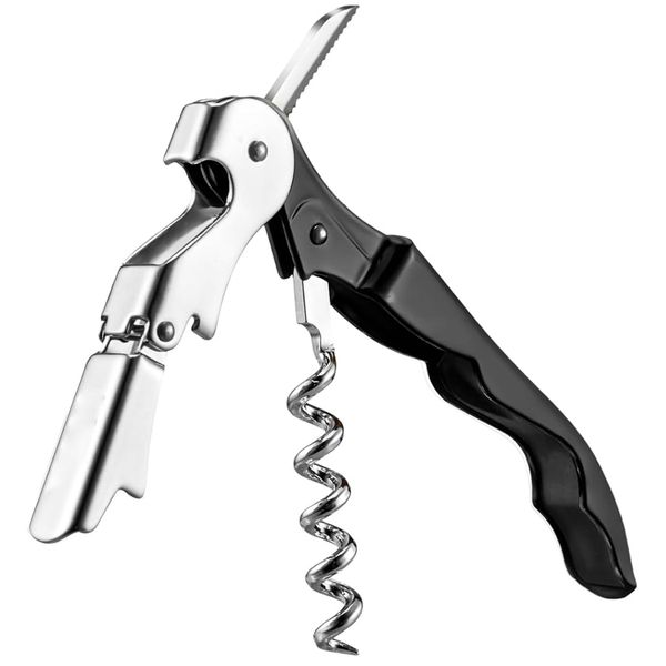 5 in 1 Corkscrew Wine Bottle Opener Waiter Key With Foil Cutter Knife