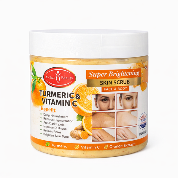 Aichun Beauty Turmeric &amp; Vitamin C Face &amp; Body Skin Scrub Exfoliator