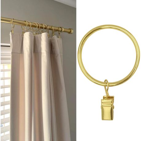 Metal Curtain Rings with Clips - Drapery Clips Hooks Rod Clips set