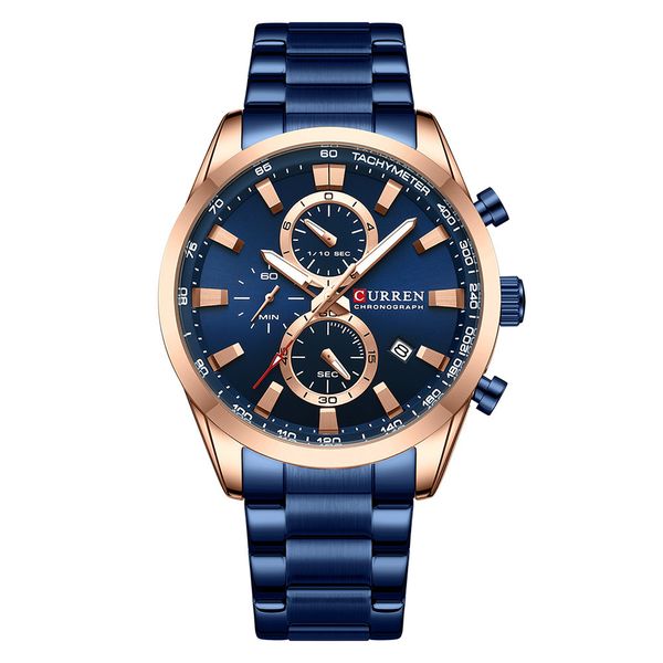 Curren Men's Quartz Watch, Six-Hand Stainless Steel Bracelet