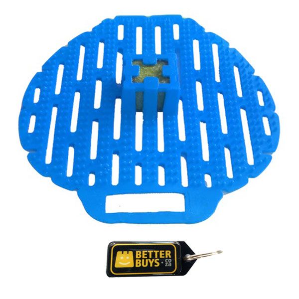 Scented Urinal Mats with Bio Enzyme Block- Blue - 4 Pack &amp; Keyring