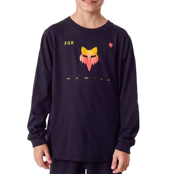 Fox - Boys' Rkane Head 2.0 Long Sleeve Tee - Black