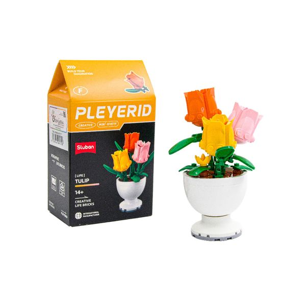 Sluban Building Set: Pleyerid - Potted Flowers - Tulip - 90 Pieces