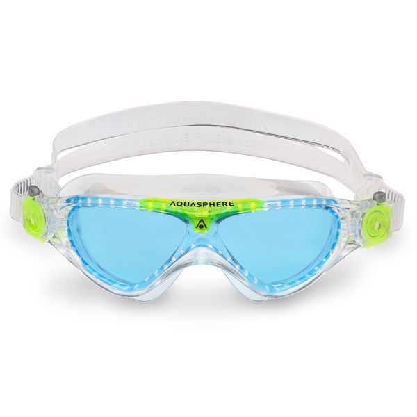 Aquasphere Vista Junior - Blue Tinted Lens - Transparent/Green Swim Mask