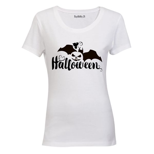 Pumpkin &amp; Bat - Ladies - T-Shirt image