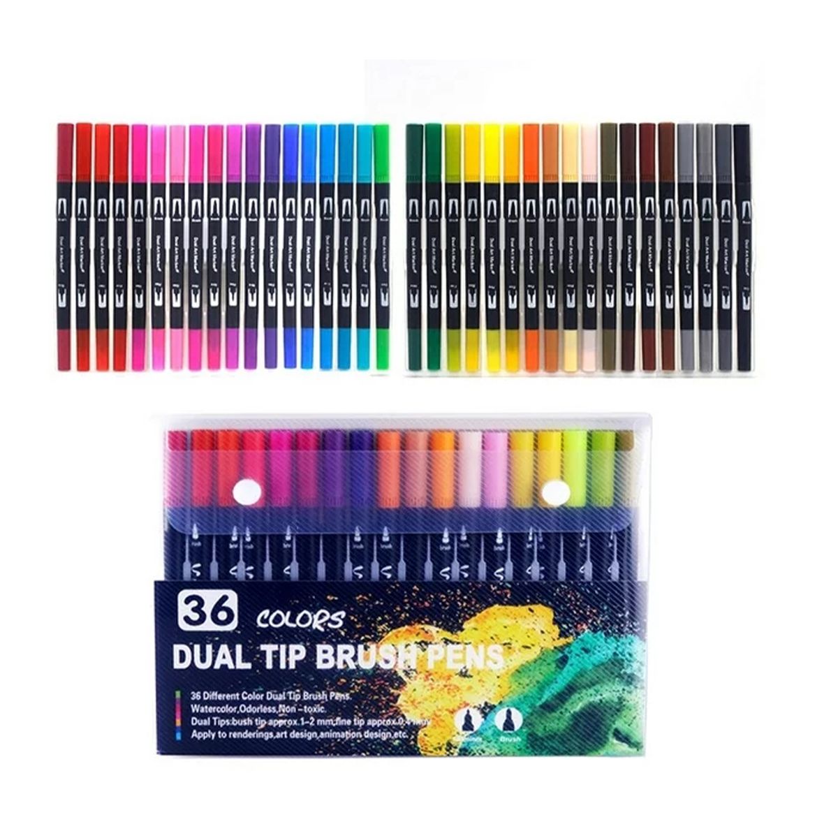 Aon-Art Dual Tip Brush Pen Set (36 Colours) | Shop Today. Get it ...