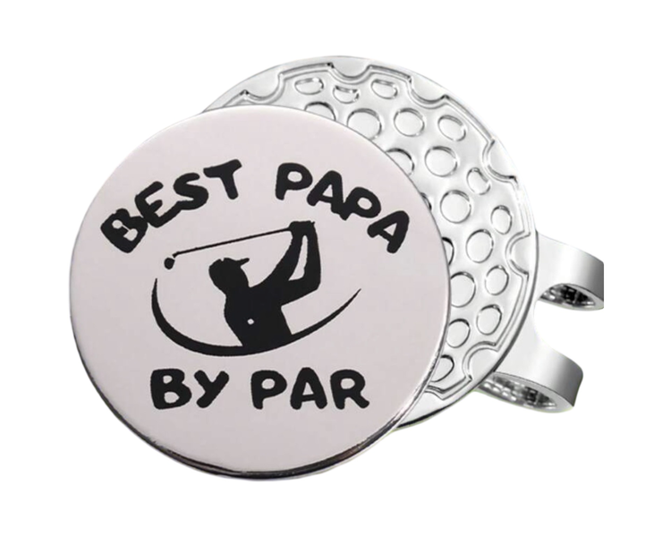 Golf Hat Clip with Removable Ball Marker - Best Papa By Par