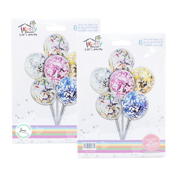 Balloons - Multi - colour confetti balloons x 12