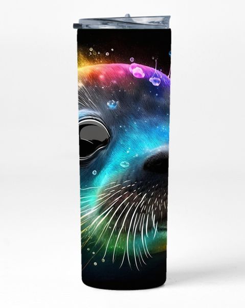 SEA LION 20oz Insulated Skinny Tumbler Sublimation With Straw 026