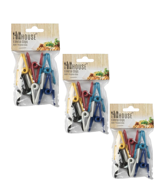 Hillhouse Steel Clips for Bag Sealing - 3 Packs of 6 Clips