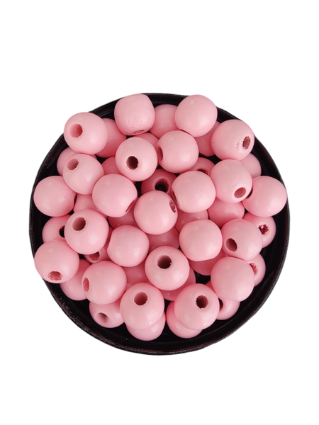 Pink Wooden Beads 12mm (220pcs)