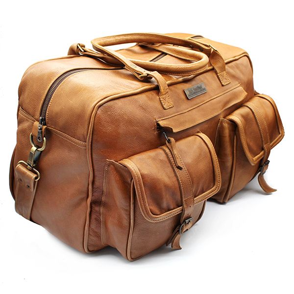 TM Leather Brown Safari Kruger Duffle Bag