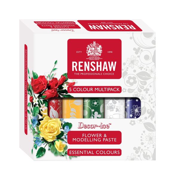 Renshaw Ready To Roll Cake Icing Multi 5x100g Colour Sugarpaste Decorating