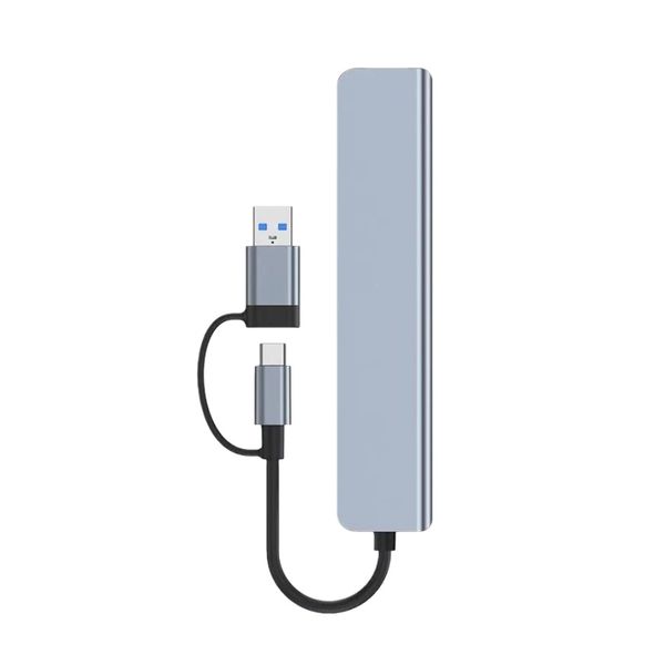 8-in-1 USB-C Hub Compatible with Lenovo Huawei Xiaomi Laptops, Gray