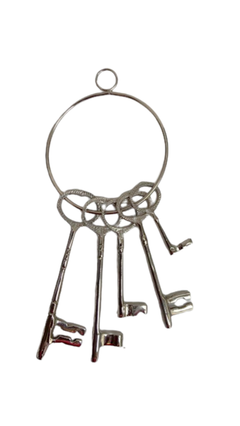 Fancy Brass Jailers Key Set - Silver Finish