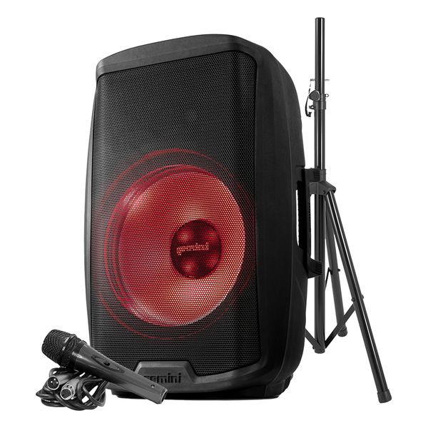 Gemini AS 2115BT LT PK: 2000W 15" Active Multi-LED Bluetooth Speaker