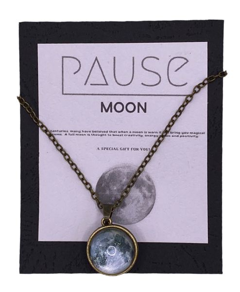 Pause Moon Ball Pendant Necklace
