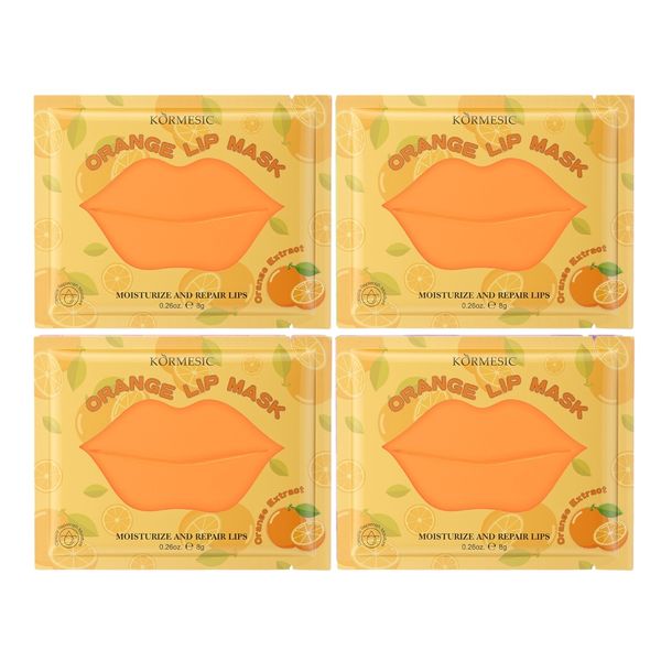 Set of 4 - Kormesic Hydrogel Collagen Orange Lip Masks