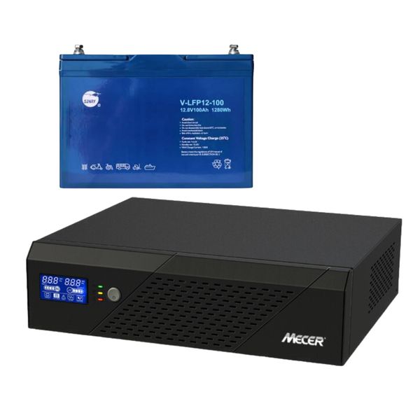 Mecer 1200VA 720W Inverter with Lithium Iron Phosphate Battery Bundle
