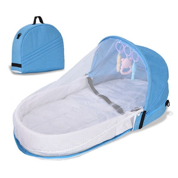 Portable Baby Carrier Crib Bag - Blue
