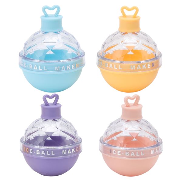 Large Round Hockey Ball Ice Mold With Lid - 4 Pieces