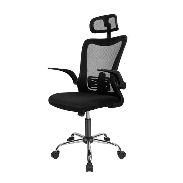 Deli Office chair with Deli Office Chair with highback headrest Mesh Black