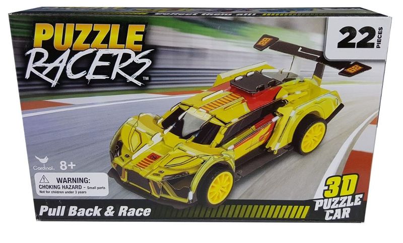 Rev Up Vehicle 3D Puzzle - Yellow