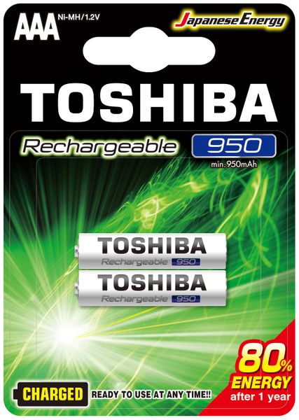 Toshiba Rechargeable 950mAh AAA - 2 Pack