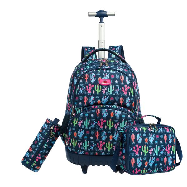 Jasminestar 3 Piece Trolley Backpack Set With Lunch Bag and Pencil Case