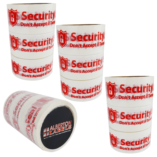 Alberton Labels - Security Seal Tape 48mm x 50m Packaging Tape - 12 Pack