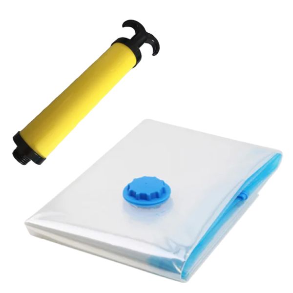 Home Vacuum Seal Storage Organiser Bags 130 cm and Air Deflation Hand Pump