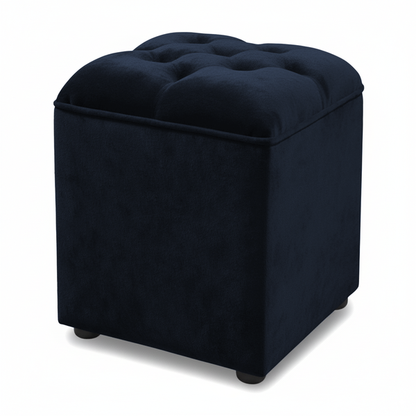 Heavy Duty and Long Lasting Tufted Square Ottoman with Solid Wood Frame