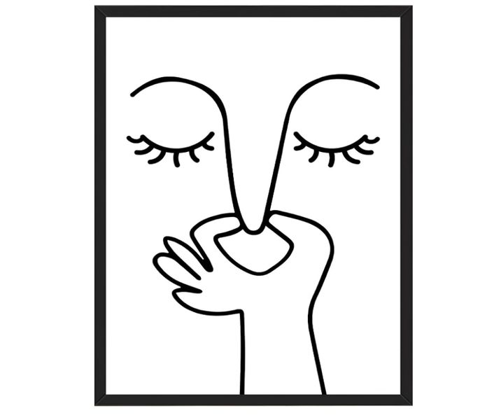 Funny Bathroom Wall Art Humorous Holding Nose Bad Smell Poster Minimalist