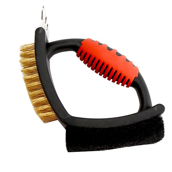 Grill Brush Grill Accessories Brass Grill Cleaning Brush 3 in 1 Multifuncti