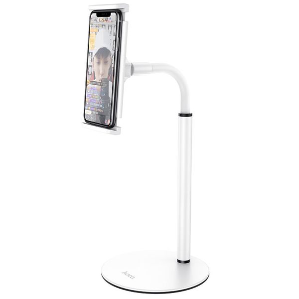 Hoco Metal Desktop Stand for Tablets &amp; Mobile Phones (4.7" - 10") - White