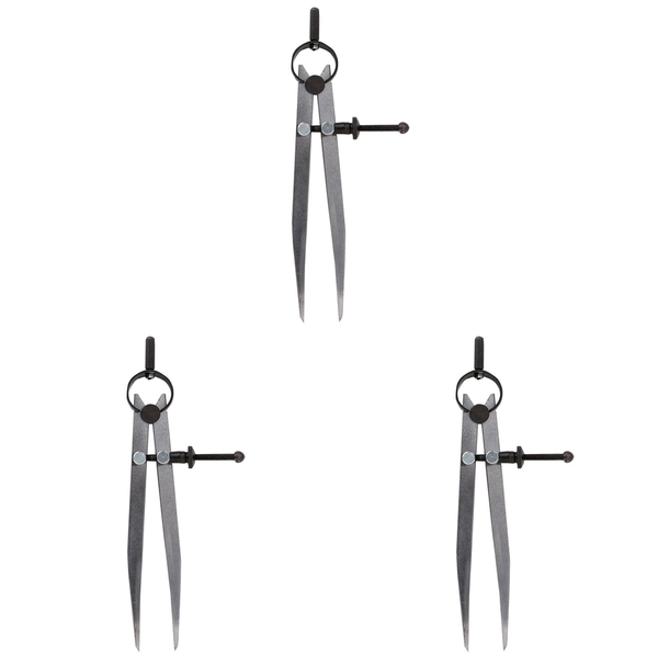 3pcs 6 Inch Adjustable Lockable Steel Divider Wing Leather Compass